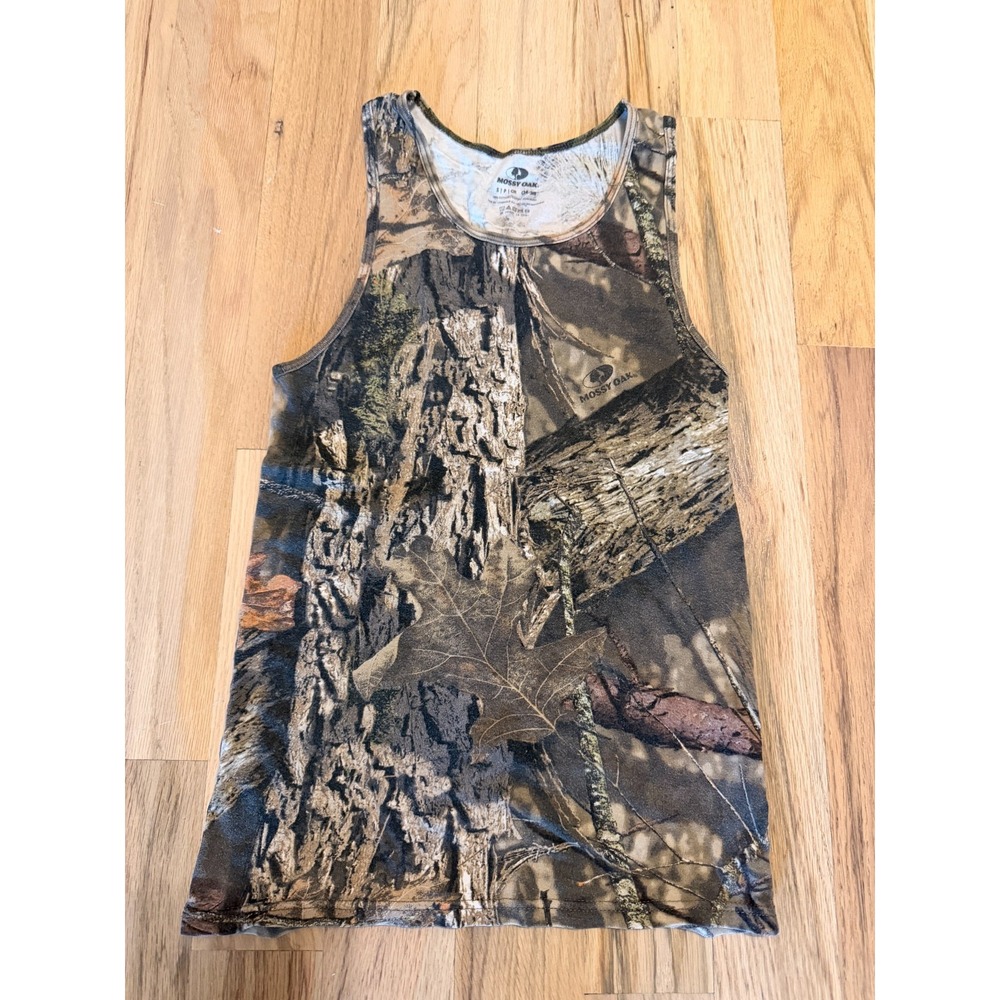 Mossy Oak Break-Up Country Camo Tank Top Men's Small 100% Cotton Hunting Shirt